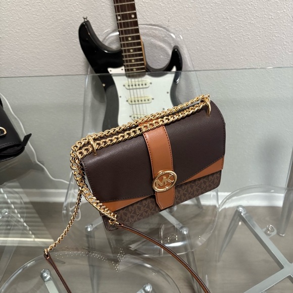 Michael Kors Greenwich Brown Multi Flap Crossbody - Picture 3 of 7